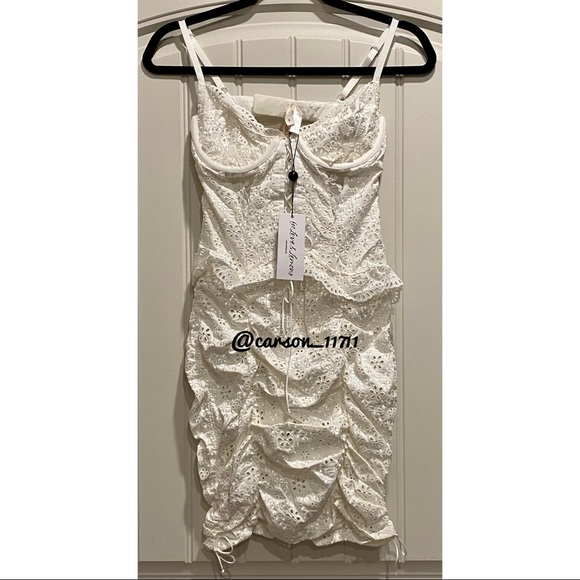 NWT For Love & Lemons Sophie Eyelet Mini Dress S - Picture 8 of 15
